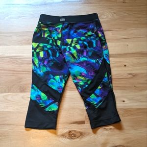 FILA Girls Purple & Black & Neon Athletic Long Bike Shorts Size M 8-10